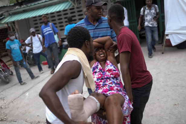 An injured woman