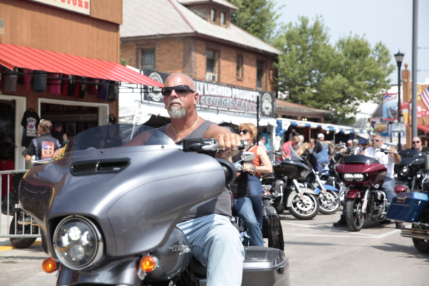Motorcycles fill the streets of Sturgis, S.D., on Aug. 6, 2021. (Stephen Groves/AP Photo)