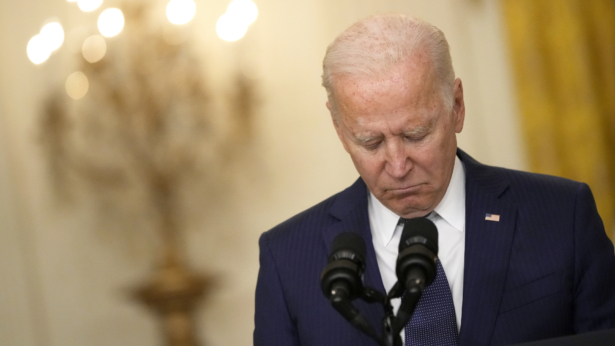 U.S. President Joe Biden speaks about the situation in Kabul, Afghanistan from the East Room of the White House in Washington on Aug. 26, 2021. (Drew Angerer/Getty Images)