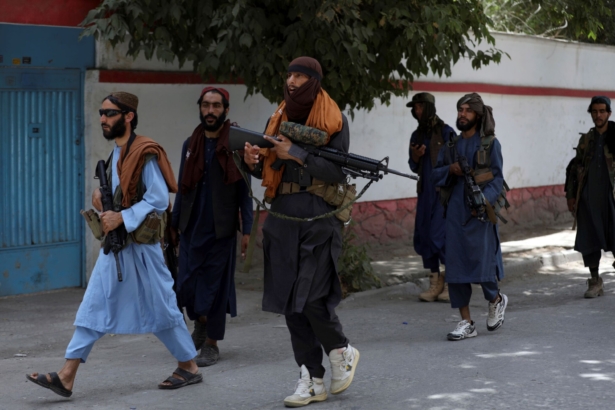 Taliban terrorists patrol in Wazir Akbar Khan in the city of Kabul, Afghanistan, on Aug. 18, 2021. (Rahmat Gul/AP Photo)