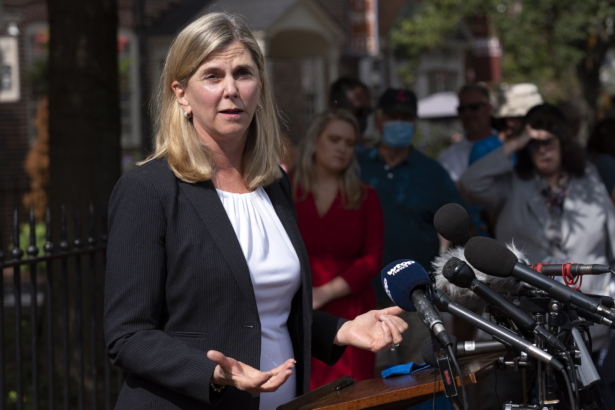Maryland's State Attorney Anne Colt Leitess speaks during a news conference following the sentencing verdict of Jarrod W. Ramos, in Annapolis, Md., on Sept. 28, 2021. (Jose Luis Magana/AP)