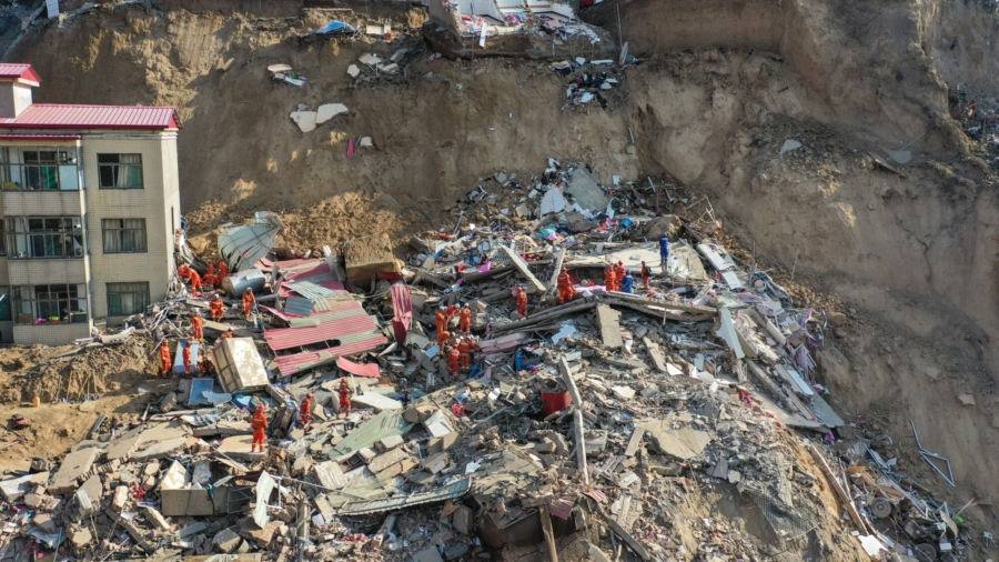 Landslides Bury Houses, Residential Buildings