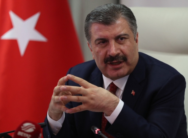 Turkish Health Minister Fahrettin Koca holds a press conference in Ankara, Turkey, on March 16, 2020. (Adem Altan/AFP via Getty Images)