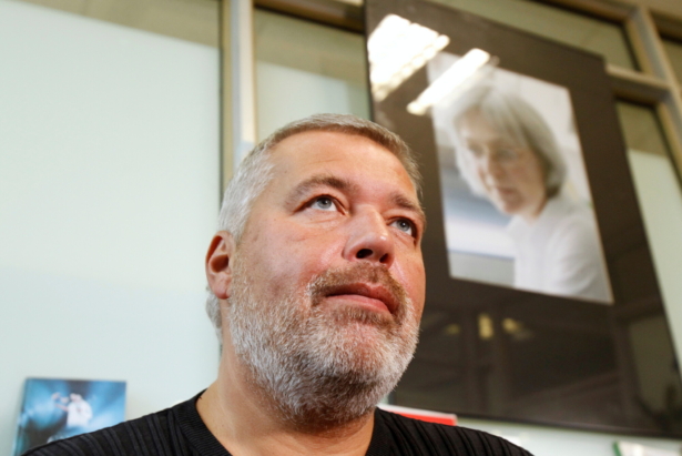 Novaya Gazeta's editor-in-chief Dmitry Muratov speaks during an interview in Moscow, on Oct. 4, 2011. (Sergei Karpukhin/File Photo/Reuters)