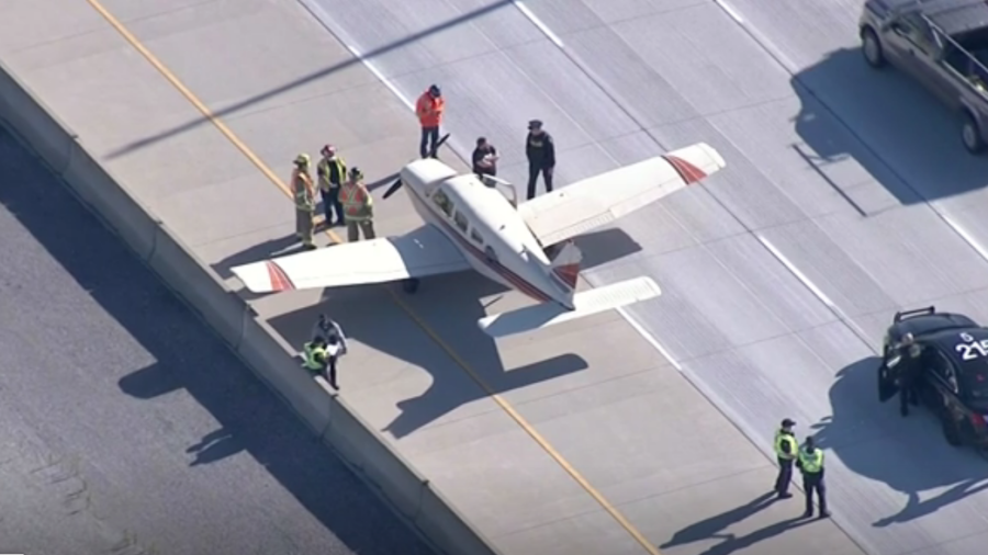 Small Plane Lands on Major Canada Highway