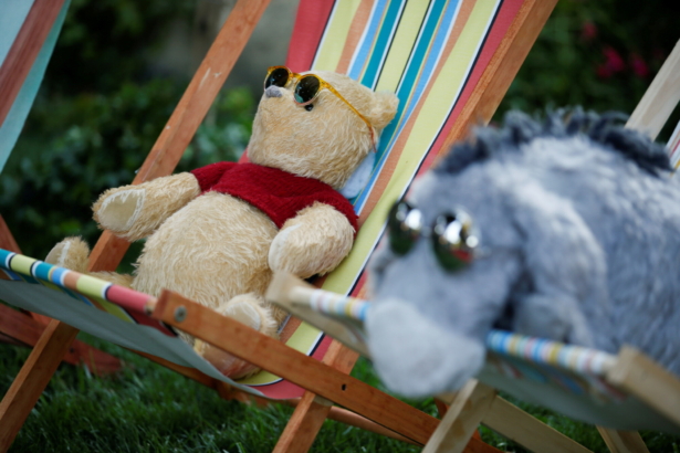 Stuffed Winnie the Pooh and Eeyore characters are seen at the world premiere of Disney's "Christopher Robin," in Burbank, Calif., on July 30, 2018. (Danny Moloshok/Reuters)