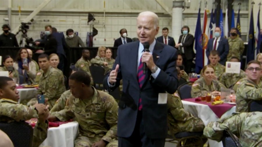 Bidens Serve Thanksgiving Meal to Troops