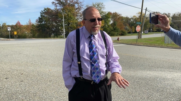 Edward Durr speaks to reporters near his home in Swedesboro, N.J. on Nov. 4, 2021. (Ellie Rushing/The Philadelphia Inquirer via AP)