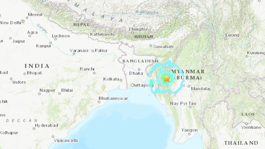 Earthquake Magnitude of 6.1 Shakes Burma-India Border Region