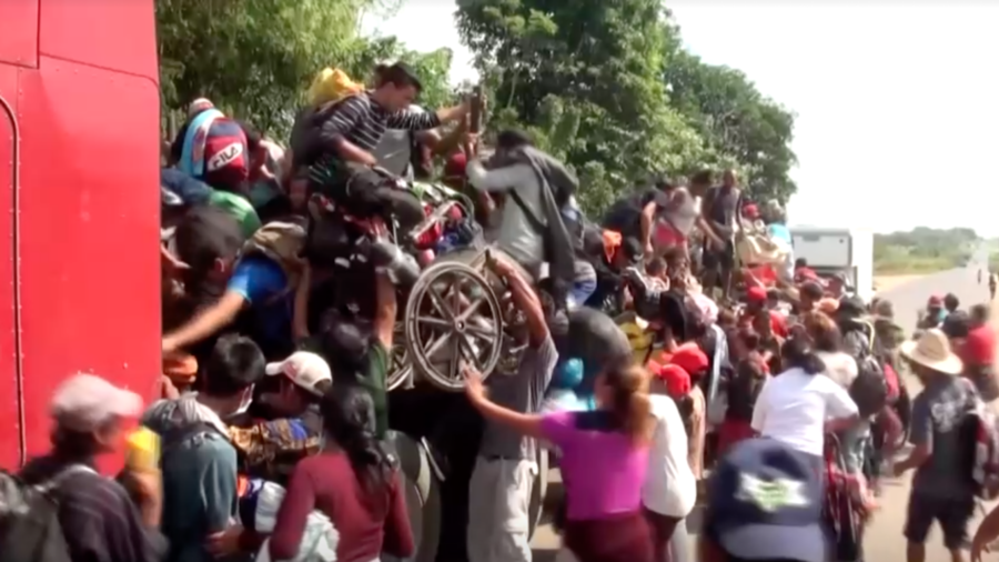 Illegal Immigrants Hitch Rides in Mexico
