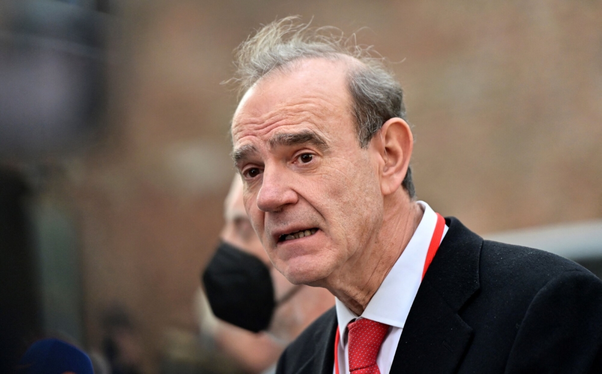 Deputy Secretary General of the European External Action Service (EEAS) Enrique Mora speaks to journalists in front of the Coburg palace after a meeting of the Joint Comprehensive Plan of Action (JCPOA) in Vienna, Austria, on Dec. 3, 2021. (Joe Klamar/AFP via Getty Images)