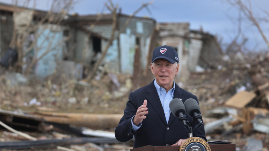 Biden Surveys Tornado Damage in Kentucky