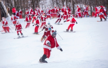 Skiing Santas Back to Shredding Maine Slopes for Charity