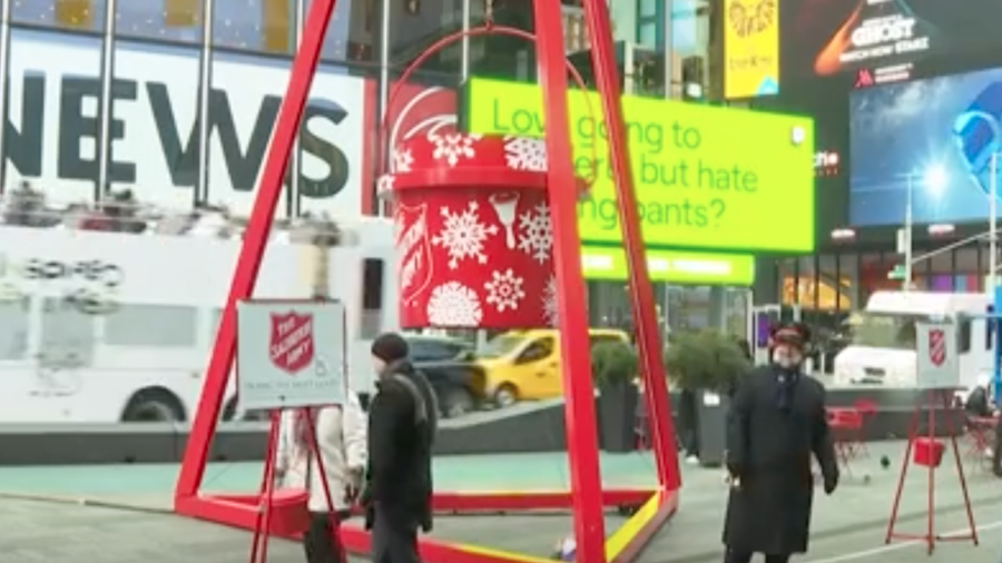 Salvation Army Brings Out Giant Red Kettle