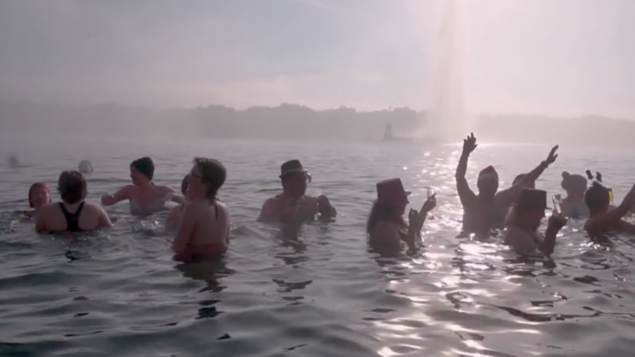 New Year's Day Ice-Cold Bath Tradition