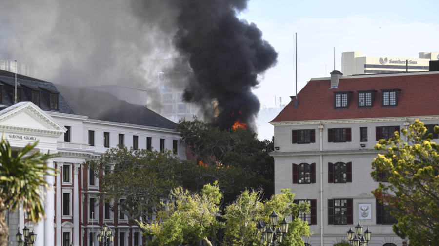 Fire Ravages South Africa’s Historic Parliament Complex