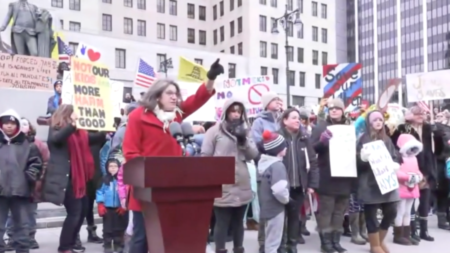 New York Demonstrators Protest Vaccine Bills