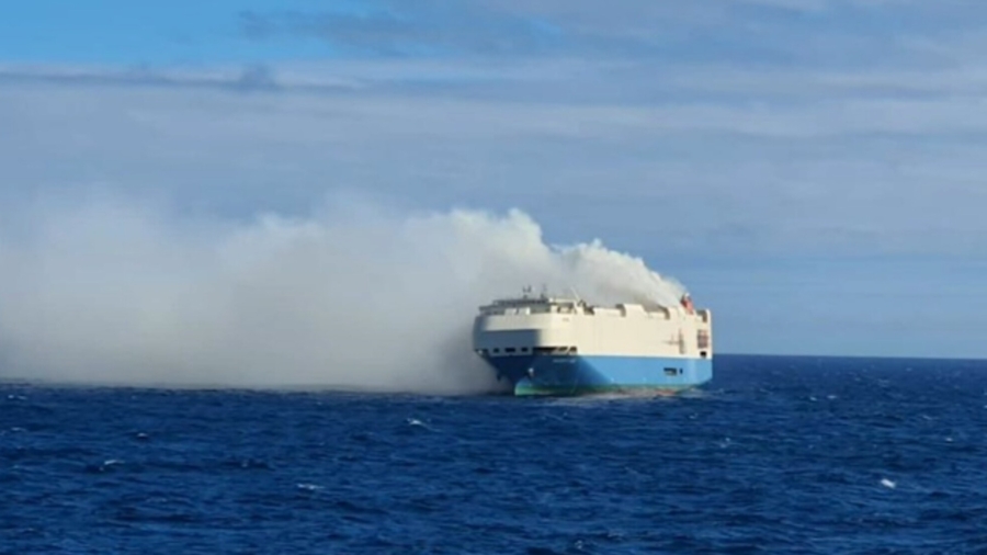 Cargo Ship Full of Luxury Cars on Fire in Middle of Atlantic