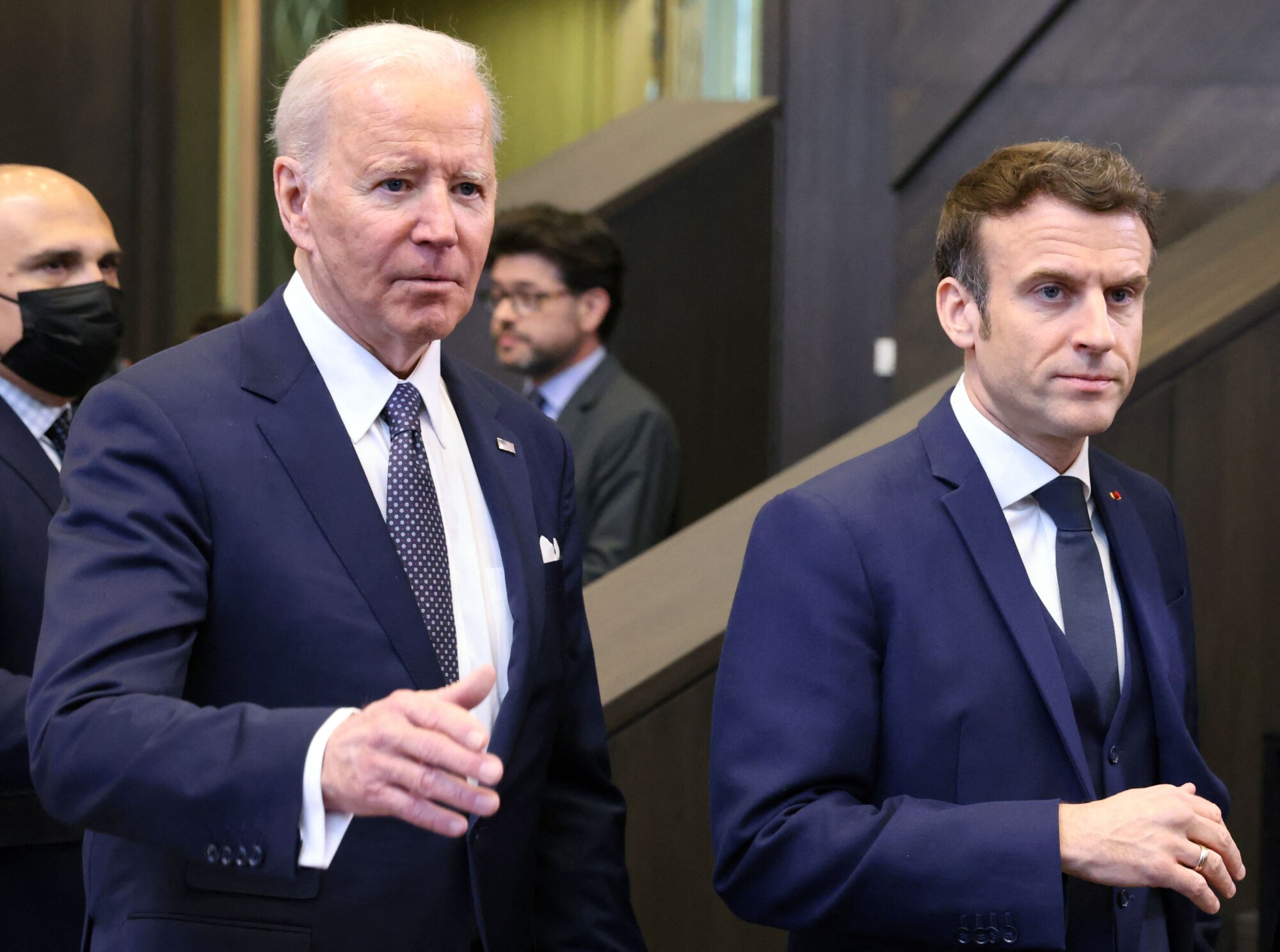 Biden and First Lady Greet President Macron and Mrs. Macron of France