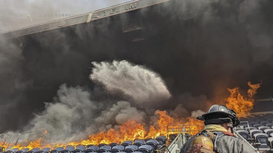 Denver's Mile High Stadium Catches Fire