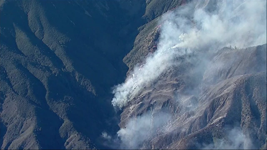 Wildfire Burning in Southern California Forest