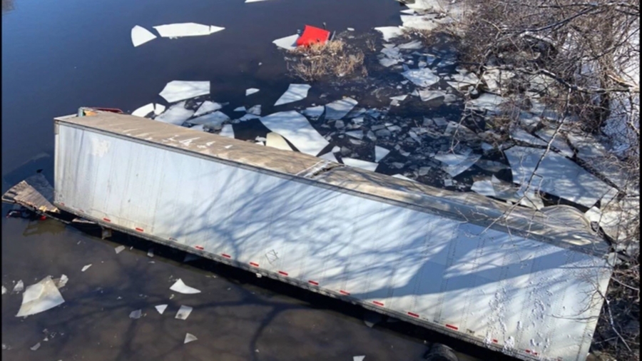 Truck Carrying Mail Plunges Into Massachusetts River