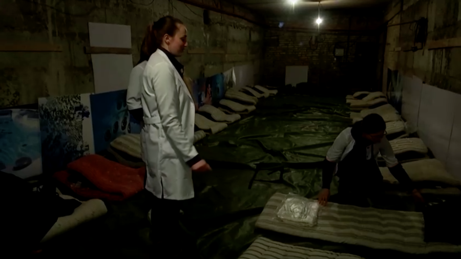 Field Hospital Set Up in Kyiv Bomb Shelter