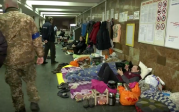 Ukrainians Shelter at Underground Station