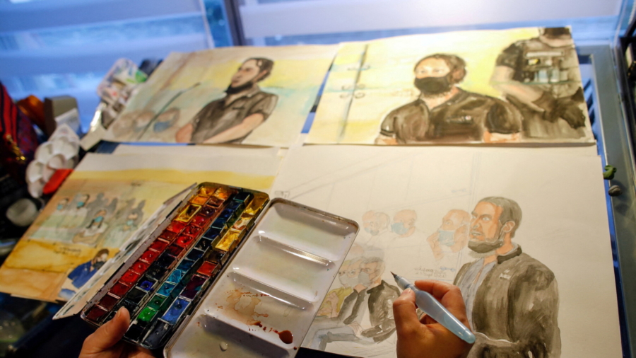 Court Artist Sketches French Attacks Trial