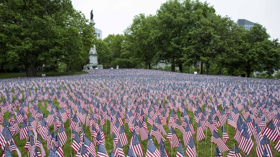 Boston Flag Garden Prepares For Memorial Day
