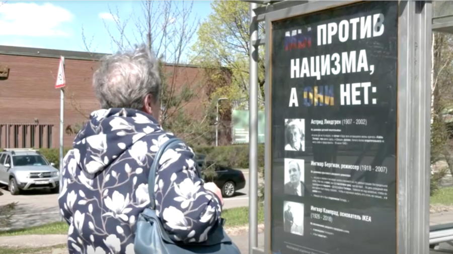 Moscow Posters Hint at Swedes Backing Nazism