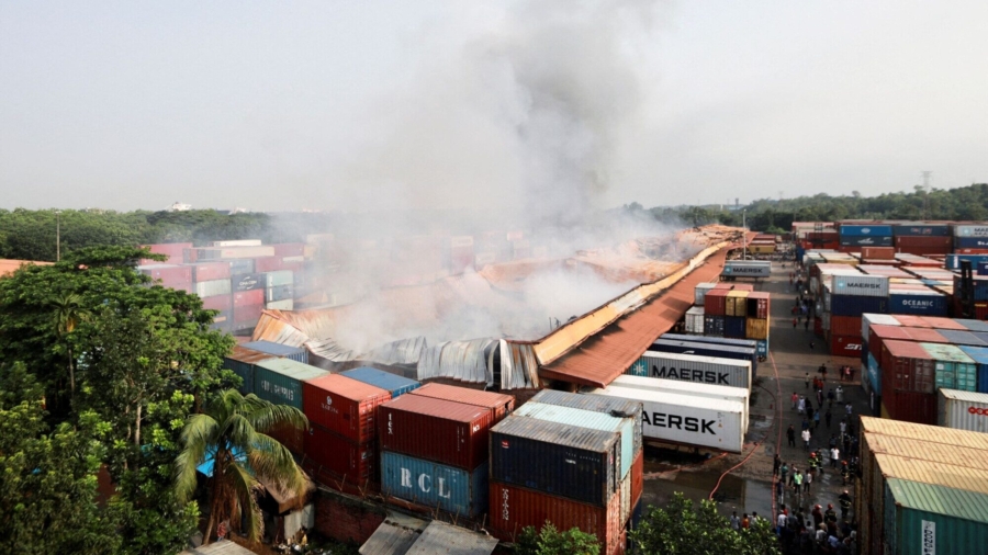 2 Days After Deadly Blasts, Bangladesh Container Depot Still Burns