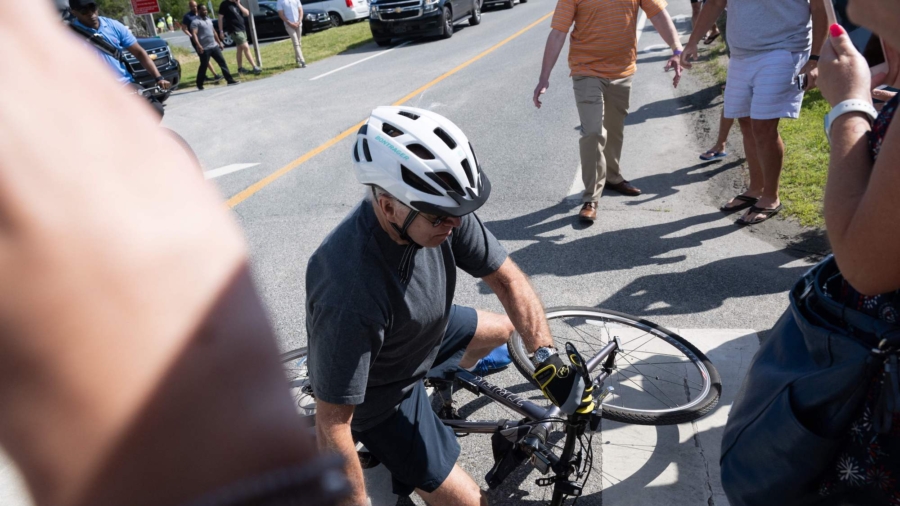 Biden Falls Off His Bicycle in Delaware, White House Says He’s ‘Fine’