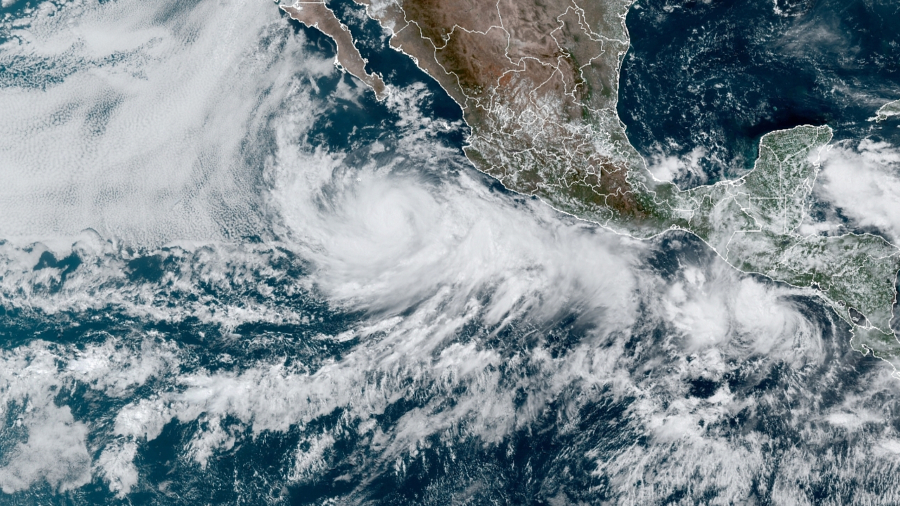 Hurricane Blas Heads out to Sea Off Southern Mexico