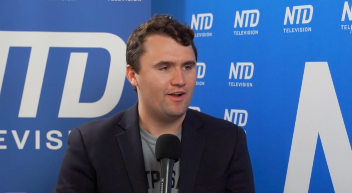 Charlie Kirk, the founder of Turning Point USA, in a still from video released by NTD. (NTD)