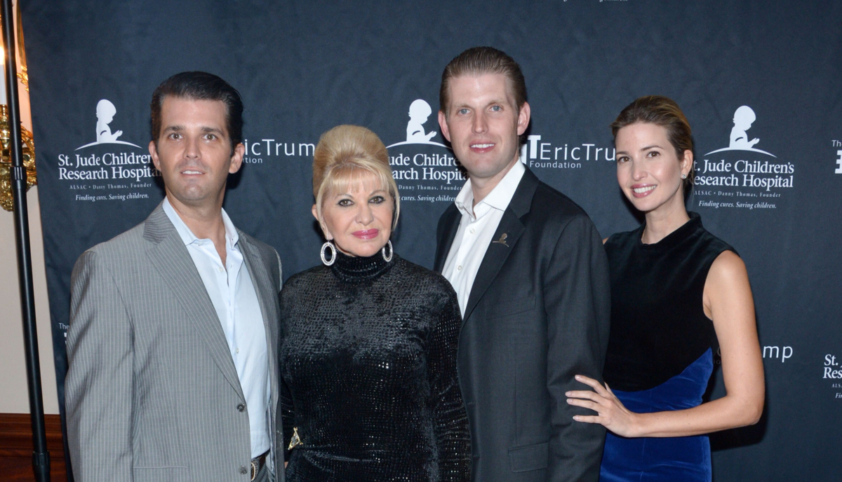 (L–R) Donald Trump Jr., Ivana Trump, Eric Trump, and Ivanka Trump attend the 9th Annual Eric Trump Foundation Golf Invitational Auction & Dinner at Trump National Golf Club Westchester in Briarcliff Manor, N.Y., on Sept. 21, 2015. (Grant Lamos IV/Getty Images)