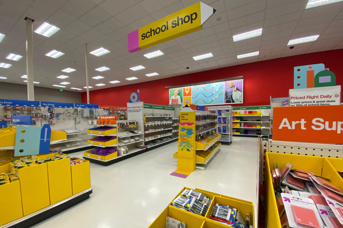 Back to school supplies are shown for sale at a Target store in Encinitas, Calif., on July 28, 2020. (Mike Blake/Reuters)