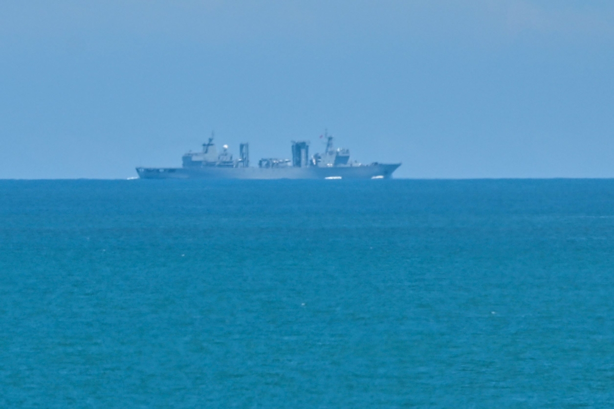 A Chinese military vessel sails off Pingtan island, one of mainland China's closest point from Taiwan, in Fujian Province on Aug. 5, 2022. (Hector Retamal/AFP via Getty Images)