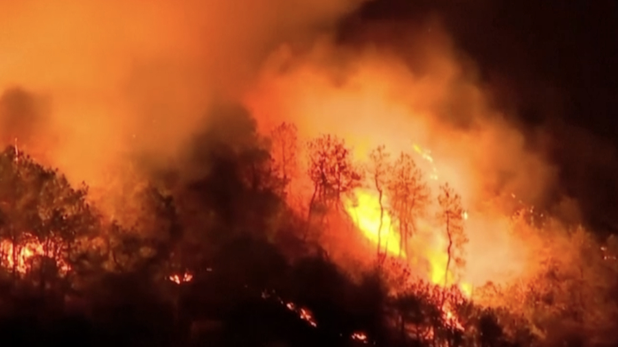 Heatwave Sparks Fires Near Chongqing City