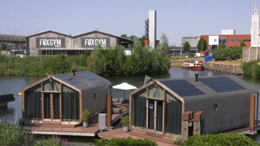Cardboard Houseboats Float in the Netherlands
