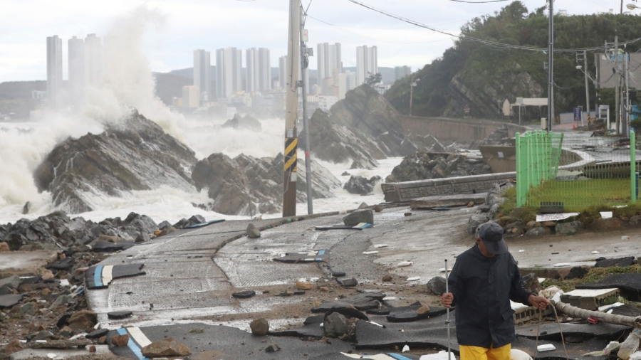 Typhoon Batters Sout Korea With 3 Feet of Rain, Damaging Winds