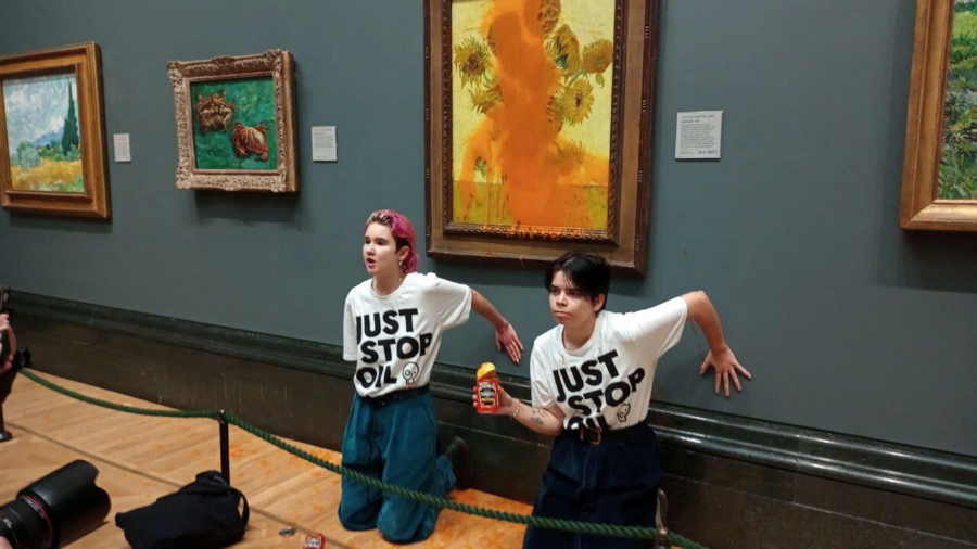 UK Police Charge 2 Climate Activists After Soup Thrown at Van Gogh’s ‘Sunflowers’