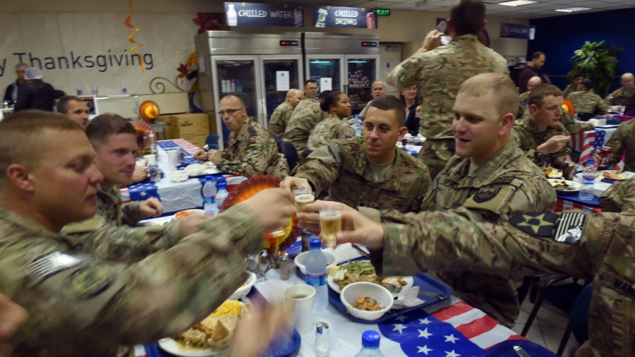 US Troops Celebrating Thanksgiving Overseas