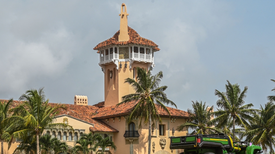Exterior of Mar-a-Lago After Donald Trump Indicted