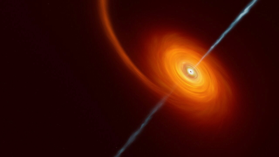 Distant Black Hole Is Caught in the Act of Annihilating a Star