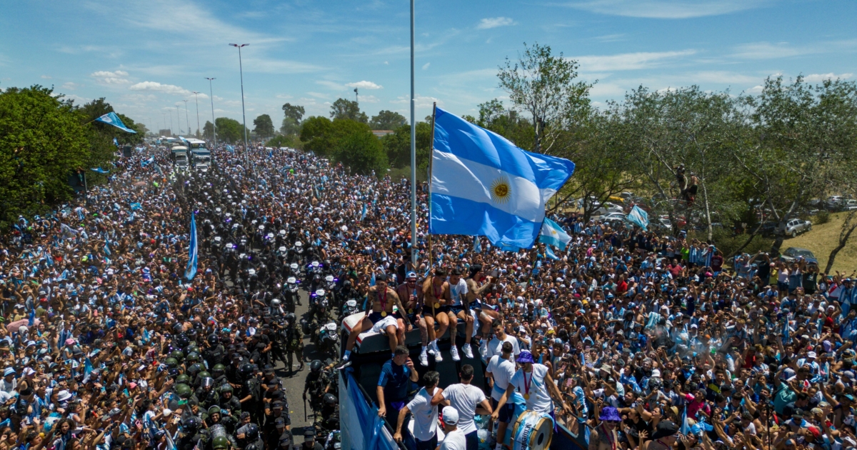 Millions Flood Buenos Aires as Argentina Soccer Team Airlifted in