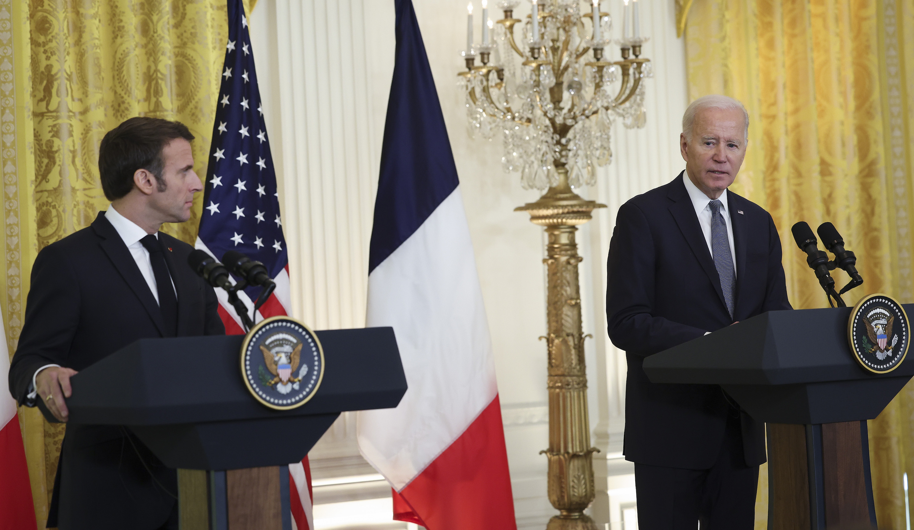 Biden, Macron Hold a Joint News Conference at White House