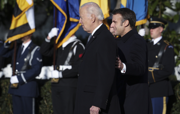Biden and First Lady Greet French President Macron