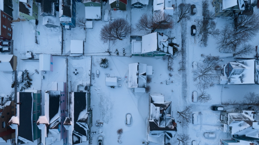Snow Blankets Streets in Western New York State