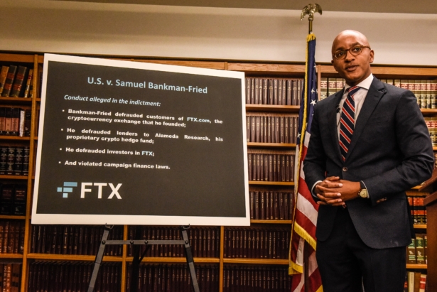 U.S. Attorney For Southern District Of NY Holds News Conference On Indictment Of Founder Of Now-Bankrupt FTX Sam Bankman-Fried